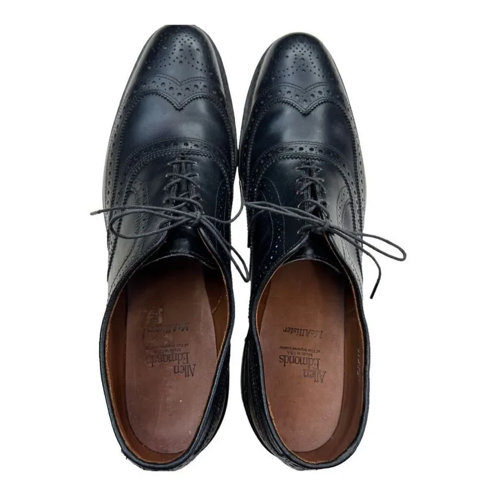 Allen Edmonds Mc Allister Mens Leather Wingtip Oxfords Dress Shoes Black Size 14